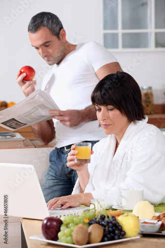 Photo: Couple having breakfast Couple having breakfast