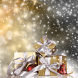 Christmas gifts with shining background