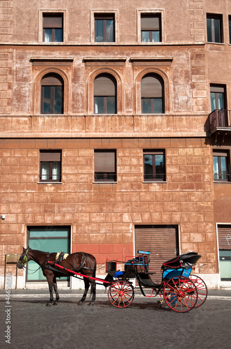 Photo: Horse and coach at Piazza Navona - Roma - Italy Horse and coach at Piazza Navona - Roma - Italy