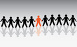 human figures in a waved row - illustration
