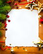 Design Christmas greeting card with white paper on red backgroun