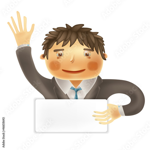 Vector: Funny cartoon office worker for use in presentations, etc. Funny cartoon office worker for use in presentations, etc.
