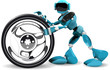 Vector: robot and wheel robot and wheel