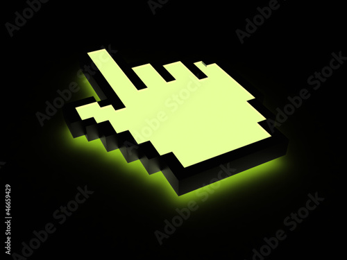 Illustration: Cursor hand with light Cursor hand with light