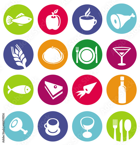Vector: Vector set or restaurant icons and food Vector set or restaurant icons and food