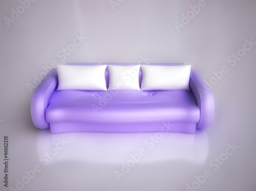 Illustration: Comfortable Sofa in 3D Comfortable Sofa in 3D