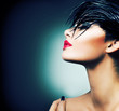 Fashion Art Portrait Of Beautiful Girl. Vogue Style Woman