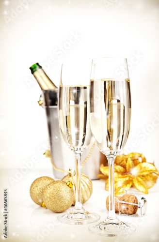 Photo: Celebration theme with champagne wine Celebration theme with champagne wine