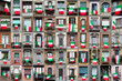 Composition of windows showing Italy flags