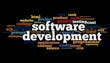 Software development concept in tag cloud