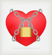 Vector: love locked heart shape with chains love locked heart shape with chains