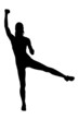 Vektor: A silhouette of an attractive woman lifting weights A silhouette of an attractive woman lifting weights