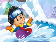 Cartoon kid doing freestyle slide