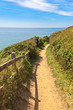 Path along the coastline in carteret,  normandy, france