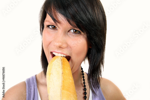 Photo: Stangenbrot essen Stangenbrot essen