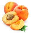 Fresh apricots isolated on white