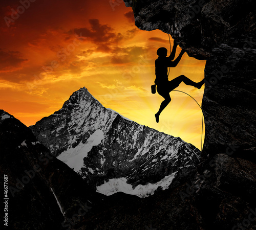 Photo: climbers in the Swiss Alps climbers in the Swiss Alps