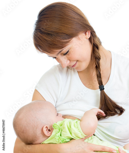 Photo: mother breast feeding and hugging her baby mother breast feeding and hugging her baby