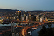 Business district of Oslo in the evening