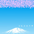 Fuji Mt. with Cherry flowers, vector file