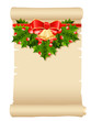 Papierrolle mit Weihnachtsschmuck