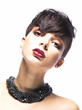 Portrait of glamorous young woman - stylish fashion model