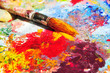 Brush dipped in yellow