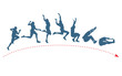 Vector: Long jump trajectory Long jump trajectory