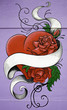 Graffiti heart with roses