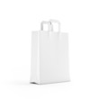 Illustration: White paper bag isolated on white White paper bag isolated on white