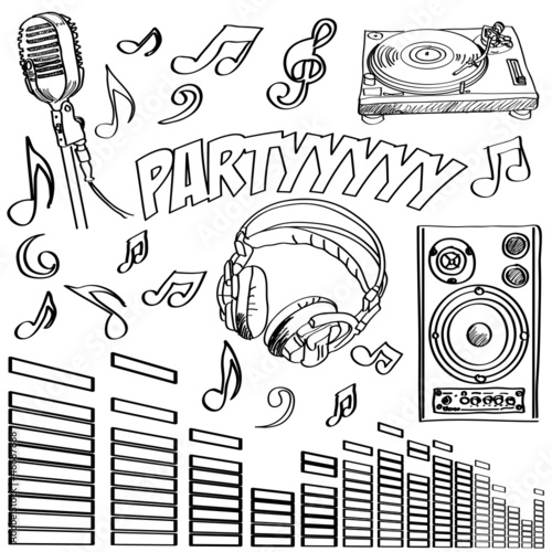 Vector: Sketched deejay symbols Sketched deejay symbols