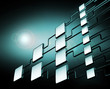 Ilustração: network flowchart graph management with flare effect network flowchart graph management with flare effect