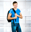 Photo: young man in university young man in university
