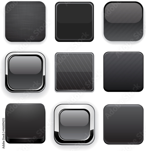 Vector: Black high-detailed modern web buttons. Black high-detailed modern web buttons.