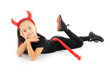 FUNNY GIRL IN CARNIVAL COSTUME