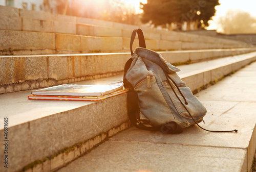Photo: Old denim school backpack Old denim school backpack