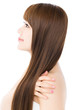 Beautiful hair woman on white background. Portrait of asian.