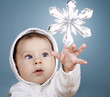 baby with snow flake