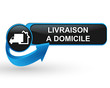 livraison a domicile sur bouton web design bleu