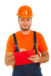 Photo: Builder man write to a clipboard Builder man write to a clipboard