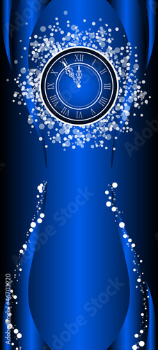 Vector: Vector New Year wish Card with clock Vector New Year wish Card with clock