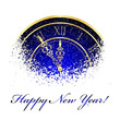 Vector illustration of clock with snow