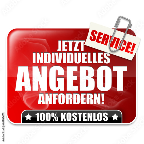 Illustration: Jetzt individuelles Angebot anfordern! Button, Icon Jetzt individuelles Angebot anfordern! Button, Icon