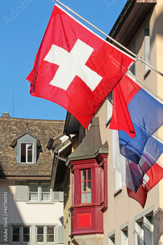 Photo: Schweizerfahne in Zürich Schweizerfahne in Zürich