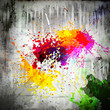 ink splatter on concrete wall