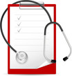 Vector: Realistic stethoscope and notes Realistic stethoscope and notes