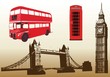 Vector illustration of the various landmarks of London