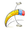 smiling cartoon lead pencil vector illustration isolated on