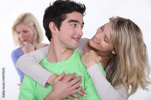 Photo: Woman jealous of couple Woman jealous of couple