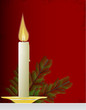 Vector: Christmas card with candle Christmas card with candle